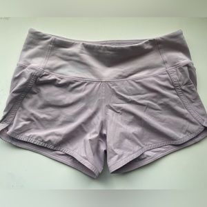 Light Purple Lululemon Speed Up shorts